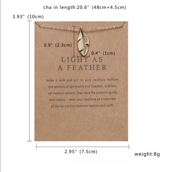 Light as a Feather Gold Necklace Wish Freedom - Picture 5 of 6